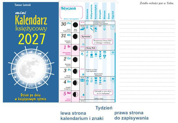 2027 mini Kalendarz Księżycowy
